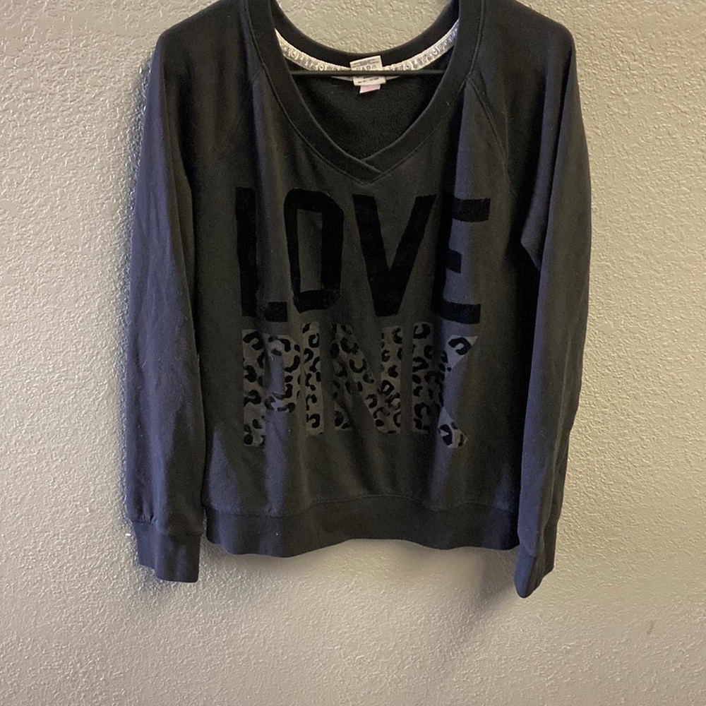 Victoria’s Secret PINK sweatshirt, black, size Large
